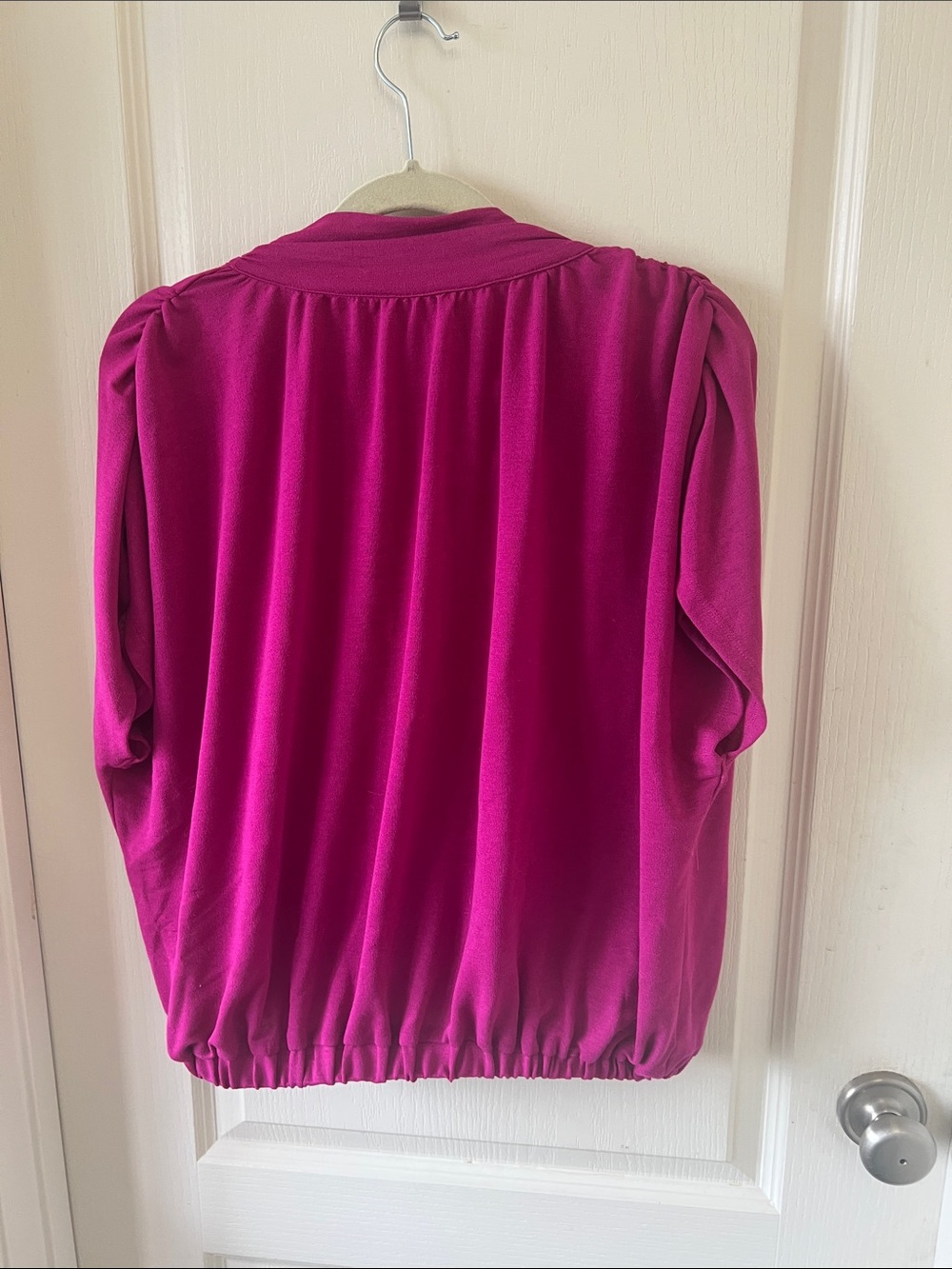 glam Magenta Short-Sleeve Blouse